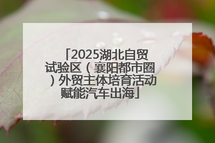 2025湖北自贸试验区（襄阳都市圈）外贸主体培育活动赋能汽车出海