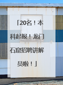 20名！本科起报！龙门石窟招聘讲解员啦！
