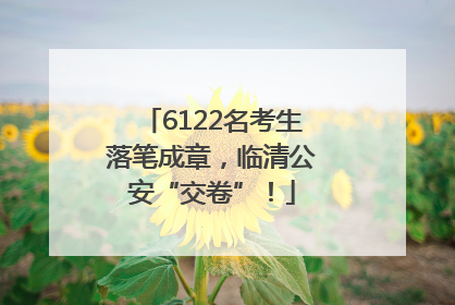 6122名考生落笔成章，临清公安“交卷”！