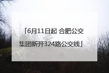 6月11日起 合肥公交集团新开324路公交线
