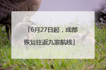 6月27日起，成都恢复往返九寨航线