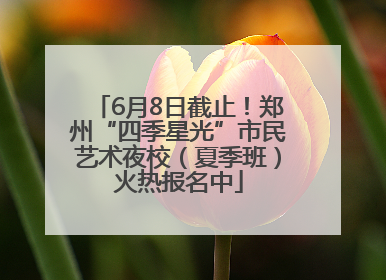 6月8日截止！郑州“四季星光”市民艺术夜校（夏季班）火热报名中